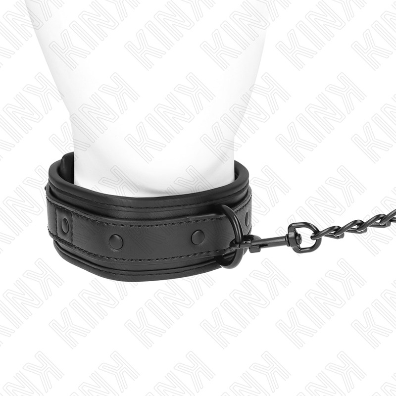 KINK - NEOPRENE BONDAGE COLLAR MODEL 2 WITH BELT 78 CM ADJUSTABLE 37.5 X 49.5 CM - 2