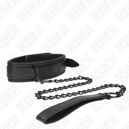 KINK - NEOPRENE BONDAGE COLLAR MODEL 2 WITH BELT 78 CM ADJUSTABLE 37.5 X 49.5 CM - 3