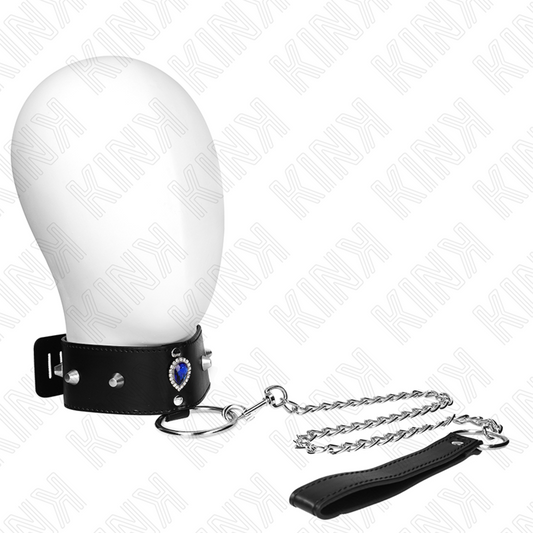 KINK - NECKLACE 65 CM WITH STRAP WITH BLUE DIAMONDS ADJUSTABLE 36-43 CM X 5 CM - 1