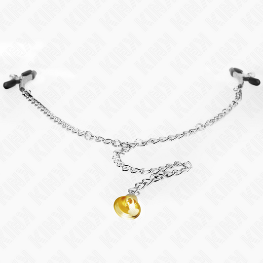 KINK - CHAIN NIPPLE CLAMPS WITH HORN PENDANT 30 CM - 1