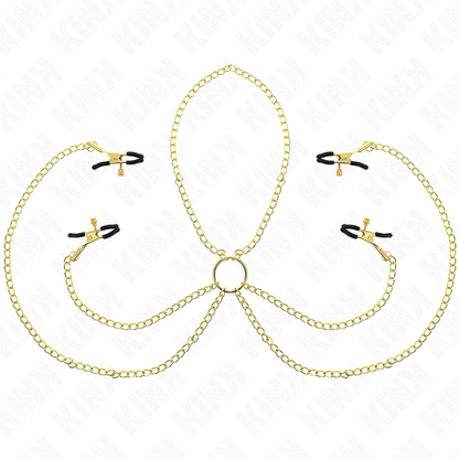 KINK - 4 NIPPLE AND CLIT CLAMPS ADJUSTABLE GOLD - 4