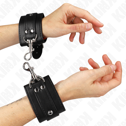 KINK - LOCKABLE DUNGEON WRIST RESTRAINTS BLACK ADJUSTABLE 21-28 CM X 5.5 CM - 4