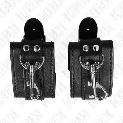 KINK - LOCKABLE DUNGEON WRIST RESTRAINTS BLACK ADJUSTABLE 21-28 CM X 5.5 CM - 3