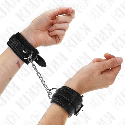 KINK - SNAKE PATTERN WRIST RESTRAINTS BLACK ADJUSTABLE 20-28 CM X 5.4 CM - 1