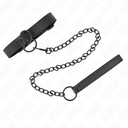 KINK - COLLAR WITH DARK LEASH 65 CM ADJUSTABLE 37-54 CM X 3 CM - 1