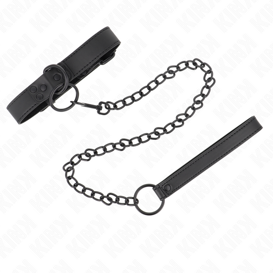 KINK - COLLAR WITH DARK LEASH 65 CM ADJUSTABLE 37-54 CM X 3 CM - 1