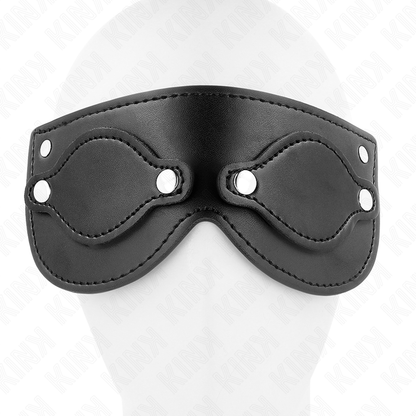 KINK - LEATHERETTE MASK WITH DETACHABLE EYE COVERS 22 x 9 CM - 4