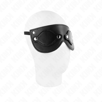 KINK - LEATHERETTE MASK WITH DETACHABLE EYE COVERS 22 x 9 CM - 3
