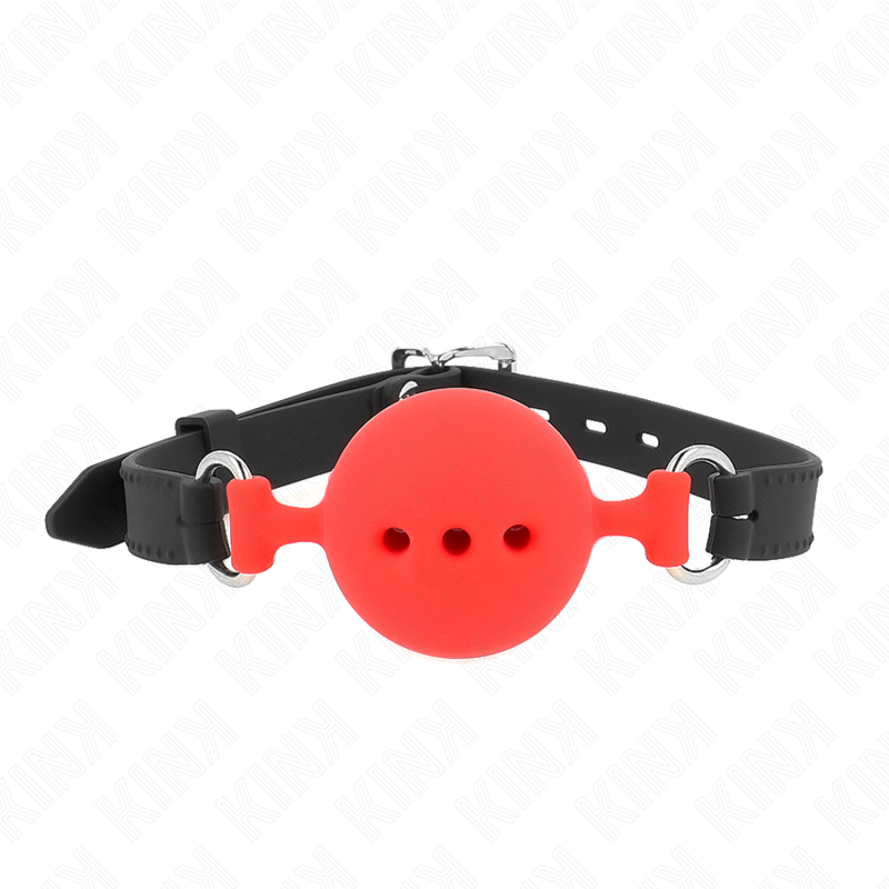KINK - FULL SILICONE GAG 55 x 2 CM WITH 5 CM BALL SIZE L RED ADJUSTABLE 35-51 CM - 5