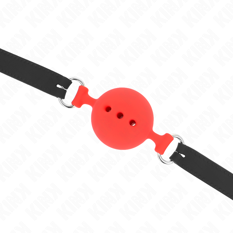 KINK - FULL SILICONE GAG 55 x 2 CM WITH 5 CM BALL SIZE L RED ADJUSTABLE 35-51 CM - 2
