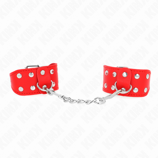 KINK - WRISTBANDS WITH DOUBLE LINE OF ADJUSTABLE STUDS RED - 1