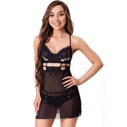 LIVCO CORSETTI FASHION - MAIA 20247 BABYDOLL + THONG BLACK L/XL - L/XL - 4