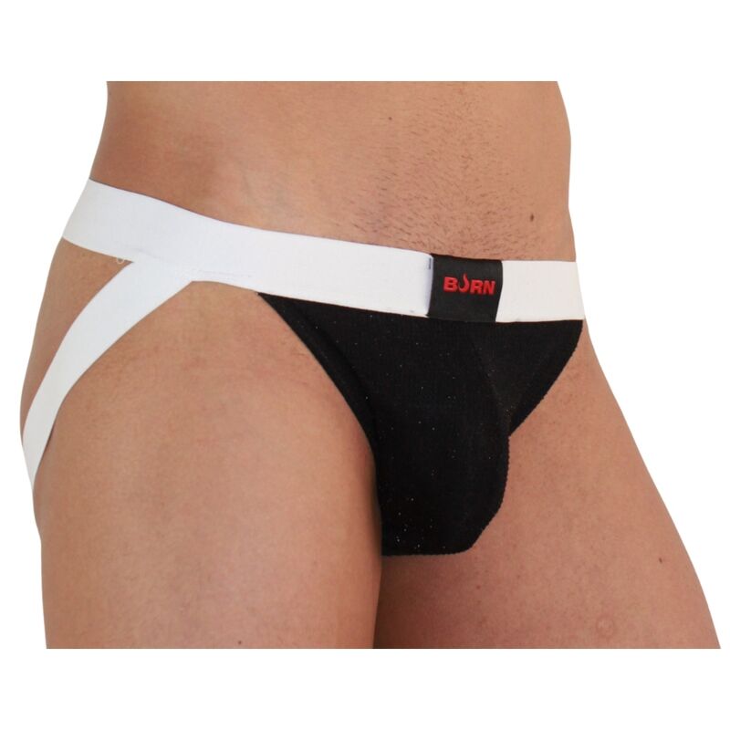BURN - 004 JOCK SHINY BLACK / WHITE XL - M - 4
