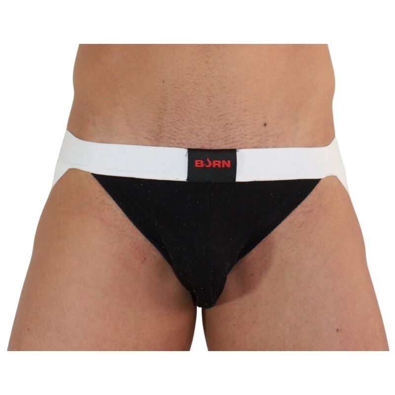 BURN - 004 JOCK SHINY BLACK / WHITE XL - L - 7