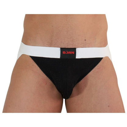 BURN - 004 JOCK SHINY BLACK / WHITE XL - L - 7