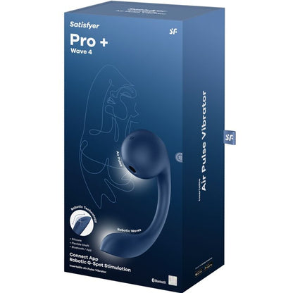 SATISFYER - PRO+ WAVE 4 GE POINT STIMULATOR AIR PULSE FREE APP DARK BLUE