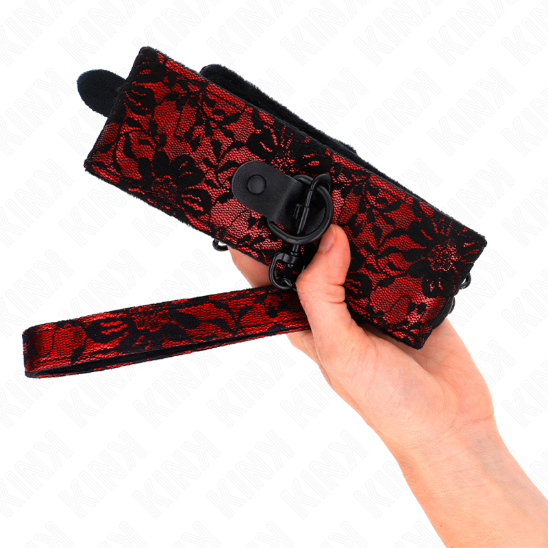 KINK - LACE NECKLACE WITH GENUINE LEATHER BELT 105 CM / 44 X 5.5 CM