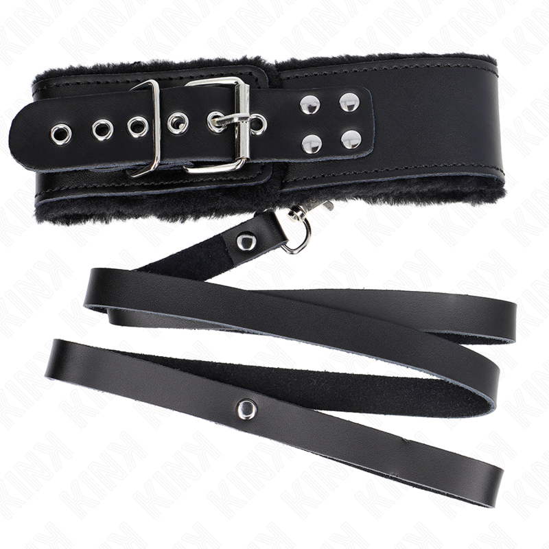KINK - NECKLACE WITH BELT 116 CM WITH BLACK LEATHER STRAP ADJUSTABLE 40-48 CM X 6 CM - 3