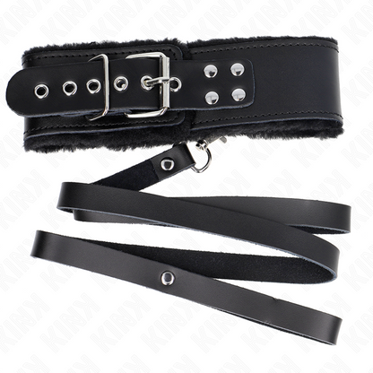 KINK - NECKLACE WITH BELT 116 CM WITH BLACK LEATHER STRAP ADJUSTABLE 40-48 CM X 6 CM - 3