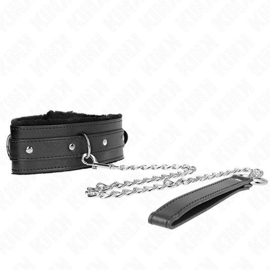 KINK - COLLAR WITH LEASH 65 CM WITH RESTRICTIONS BLACK 36-42 CM X 5.5 CM - 1