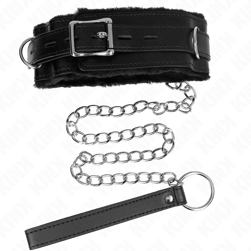 KINK - COLLAR WITH LEASH 65 CM WITH RESTRICTIONS BLACK 36-42 CM X 5.5 CM - 3