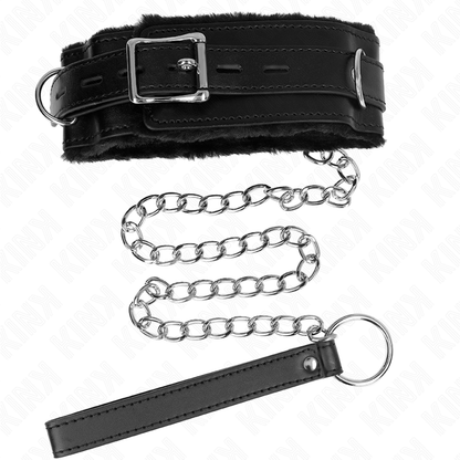 KINK - COLLAR WITH LEASH 65 CM WITH RESTRICTIONS BLACK 36-42 CM X 5.5 CM - 3