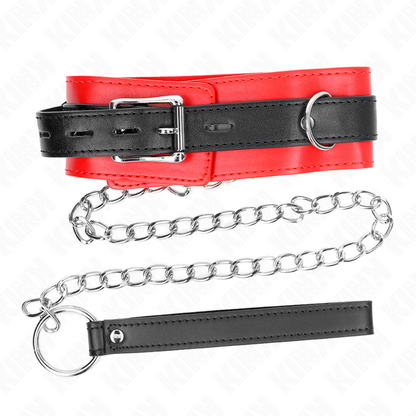 KINK - 65 CM BELT COLLAR WITH RED STRAP 54 X 4.5 CM