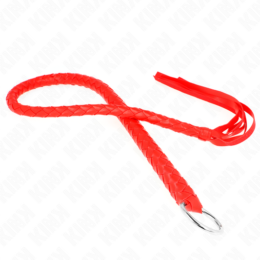 KINK - SNAKE WHIP WITH RED HAND RING 65 CM - 1