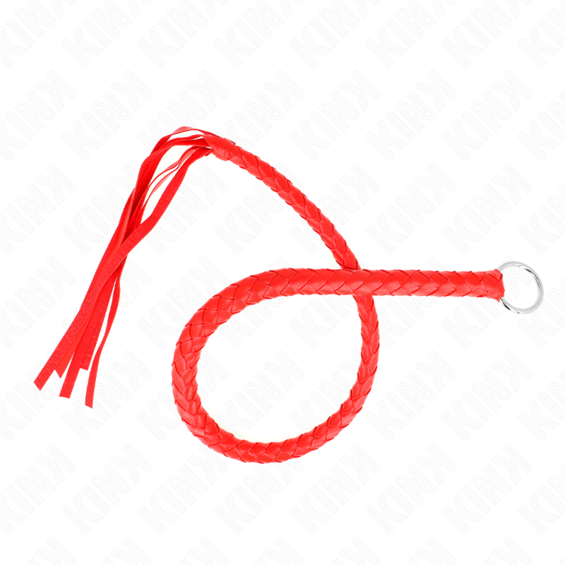 KINK - SNAKE WHIP WITH RED HAND RING 65 CM - 2