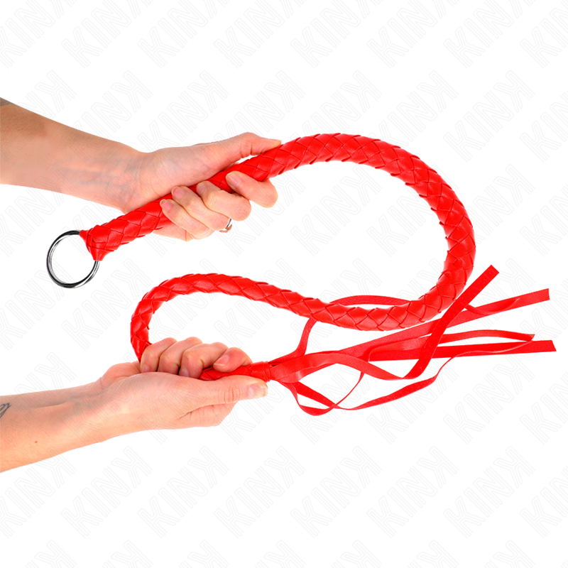 KINK - SNAKE WHIP WITH RED HAND RING 65 CM - 3
