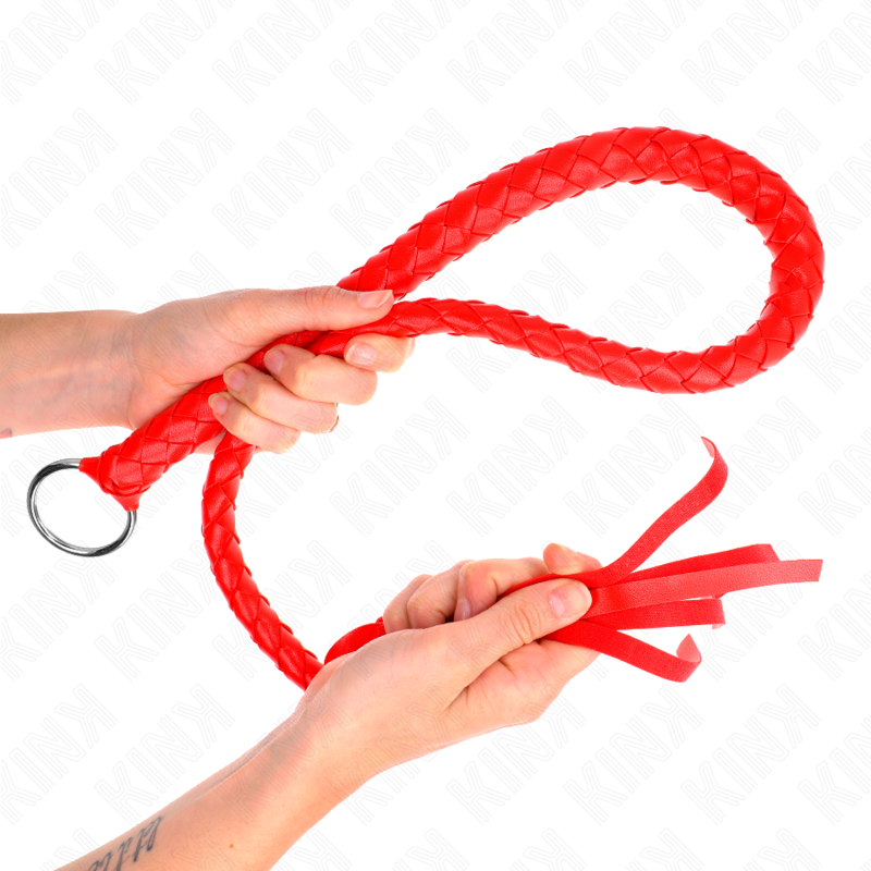 KINK - SNAKE WHIP WITH RED HAND RING 65 CM - 4