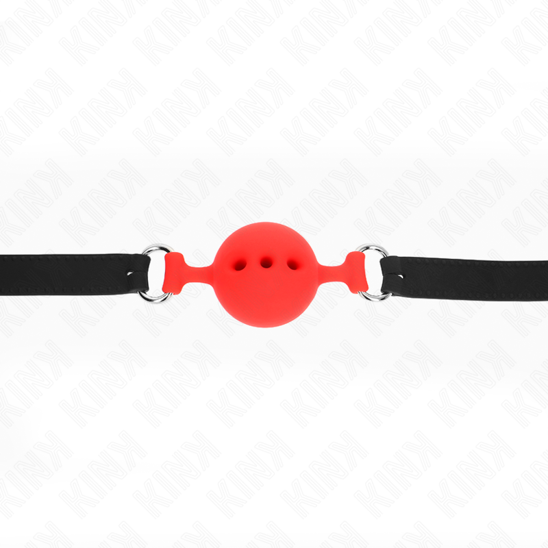 KINK - FULL SILICONE GAG 55 x 2 CM WITH 4.5 CM BALL SIZE M RED ADJUSTABLE 35-51 CM - 4
