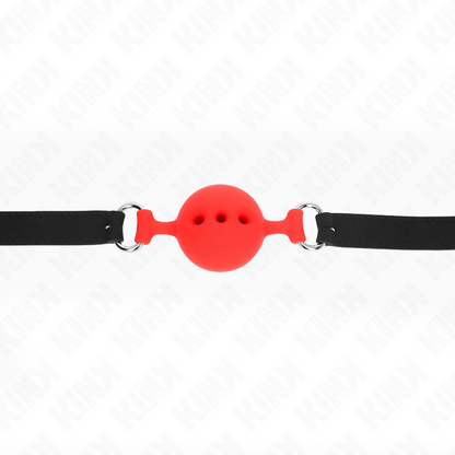 KINK - FULL SILICONE GAG 55 x 2 CM WITH 4.5 CM BALL SIZE M RED ADJUSTABLE 35-51 CM - 4