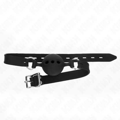 KINK - FULL SILICONE GAG 55 x 2 CM WITH 5 CM BALL SIZE L BLACK ADJUSTABLE 35-51 CM - 2