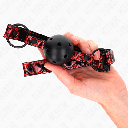 KINK - DIAMOND PATTERN BALL GAG 4.5 CM MODEL 2 64.5 CM ADJUSTABLE 42-60 CM