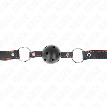 KINK - HOLLOW HARD BLACK BALL GAG MODEL 2 65 x 2.5 CM - 4