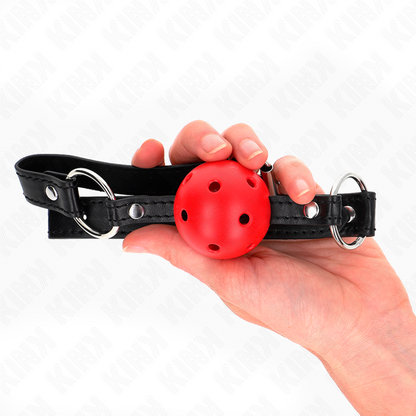 KINK - HOLLOW HARD RED BALL 4.5 CM GAG MODEL 1 63.5 X 2 CM - 3