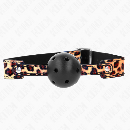 KINK - LEOPARD BREATHABLE BALL 4.5 CM GAG 65 x 2.5 CM - 1