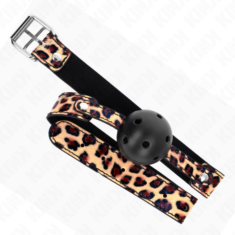 KINK - LEOPARD BREATHABLE BALL 4.5 CM GAG 65 x 2.5 CM - 2