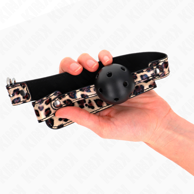 KINK - LEOPARD BREATHABLE BALL 4.5 CM GAG 65 x 2.5 CM - 4