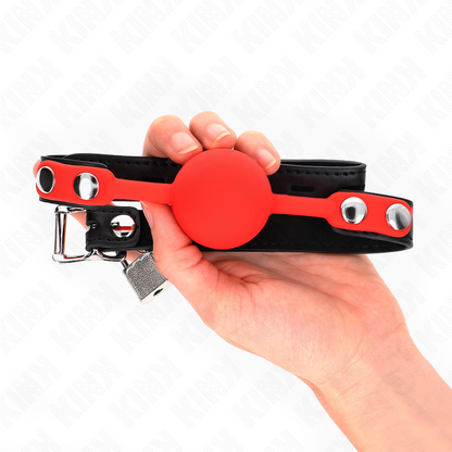 KINK - BÂILLON À BOULE EN SILICONE 4 CM AVEC VERROUILLAGE 60 x 2 CM