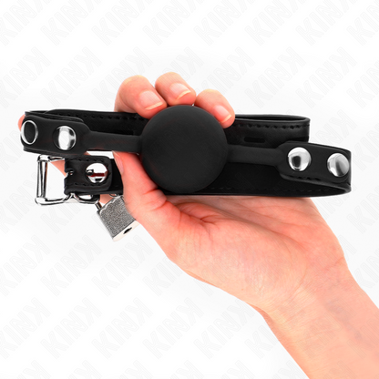 KINK - MODEL 1 SILICONE BALL GAG 4 CM WITH LOCK 60 x 2 CM