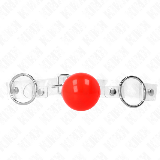 KINK - RED TRANSPARENT PVC BALL 4 CM GAG ADJUSTABLE - 1