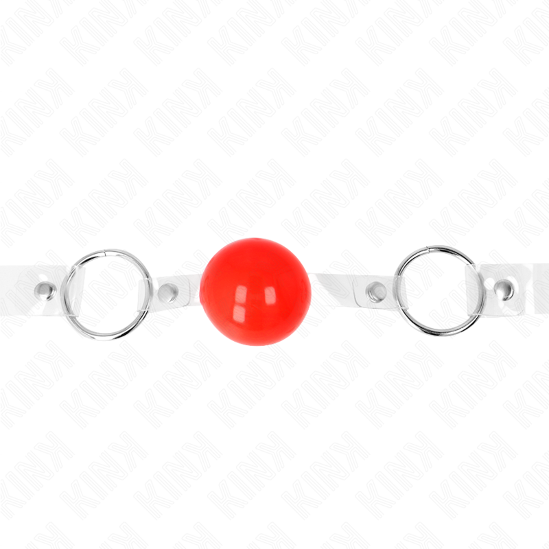 KINK - RED TRANSPARENT PVC BALL 4 CM GAG ADJUSTABLE - 4