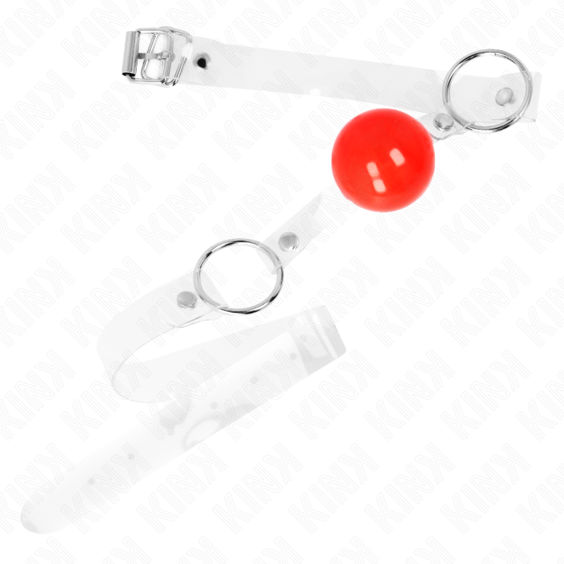 KINK - RED TRANSPARENT PVC BALL 4 CM GAG ADJUSTABLE - 2