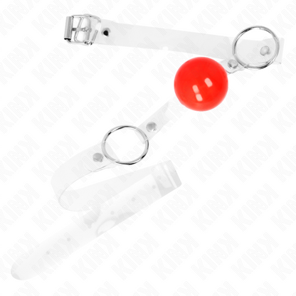 KINK - RED TRANSPARENT PVC BALL 4 CM GAG ADJUSTABLE - 2