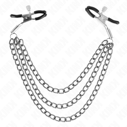 KINK - NIPPLE CLAMPS WITH 3 CHAINS BLACK 20/23/28 CM - 4