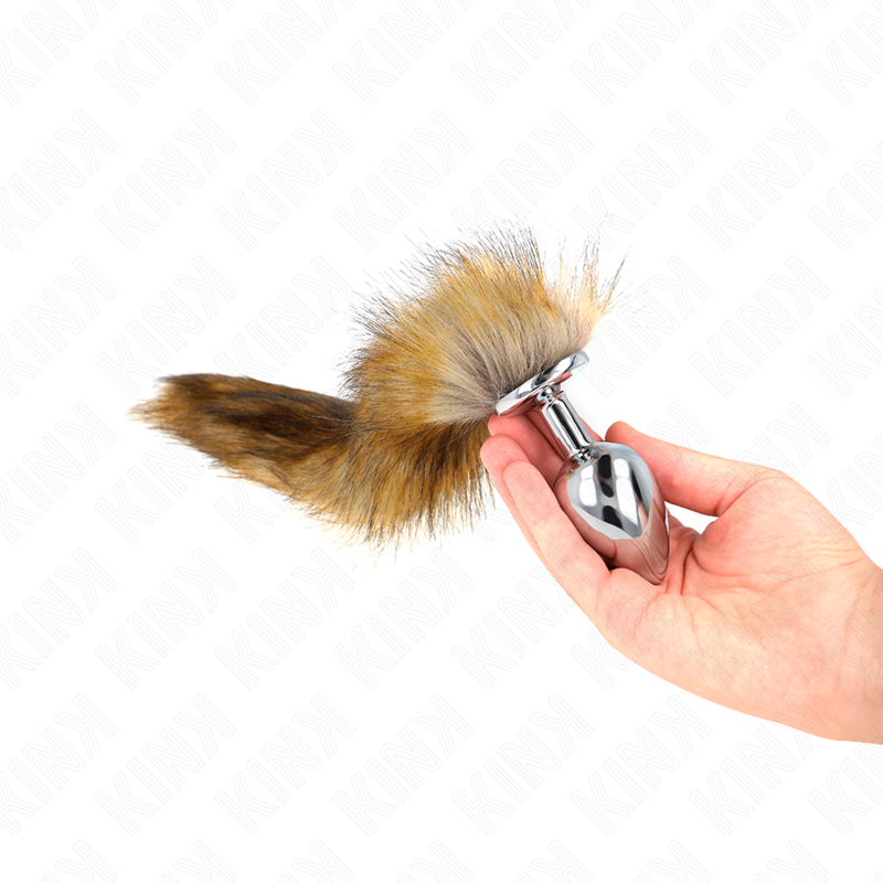 KINK - BUTT PLUG SIZE L 10 X 4 CM WITH 40 CM SYNTHETIC TAIL BROWN