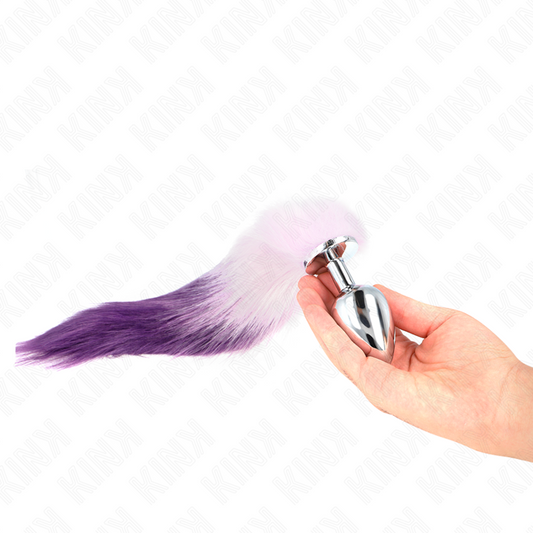 KINK - ANAL PLUG SIZE L 10 X 4 CM WITH SYNTHETIC TAIL 40 CM PURPLE - 1