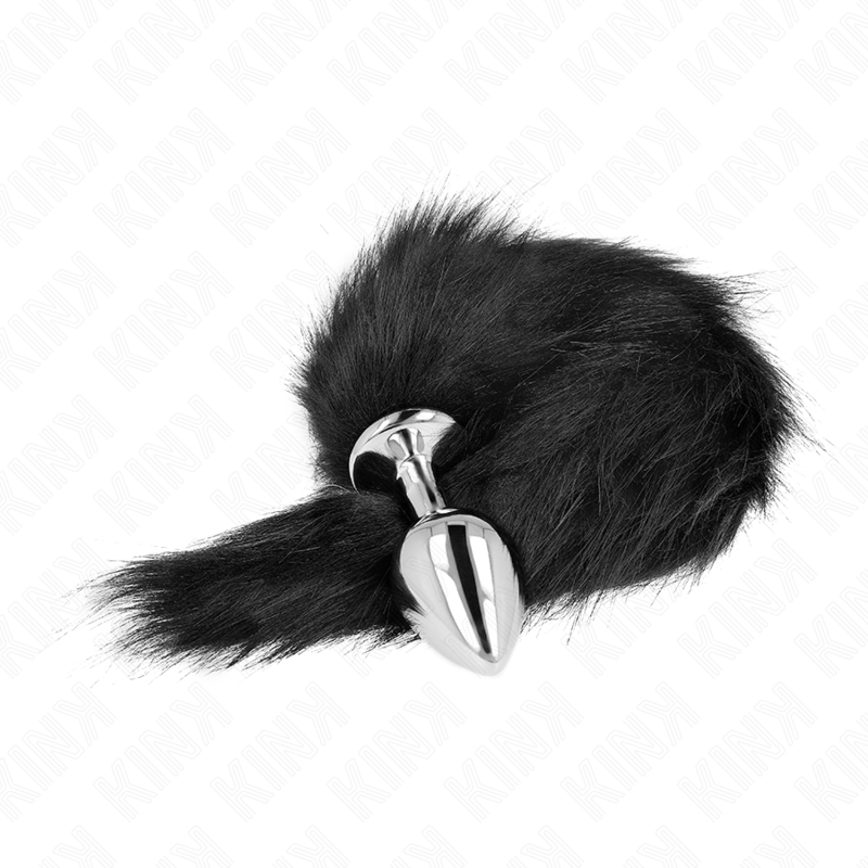 KINK - BUTT PLUG SIZE M 8 X 3.5 CM WITH 40 CM SYNTHETIC TAIL BLACK